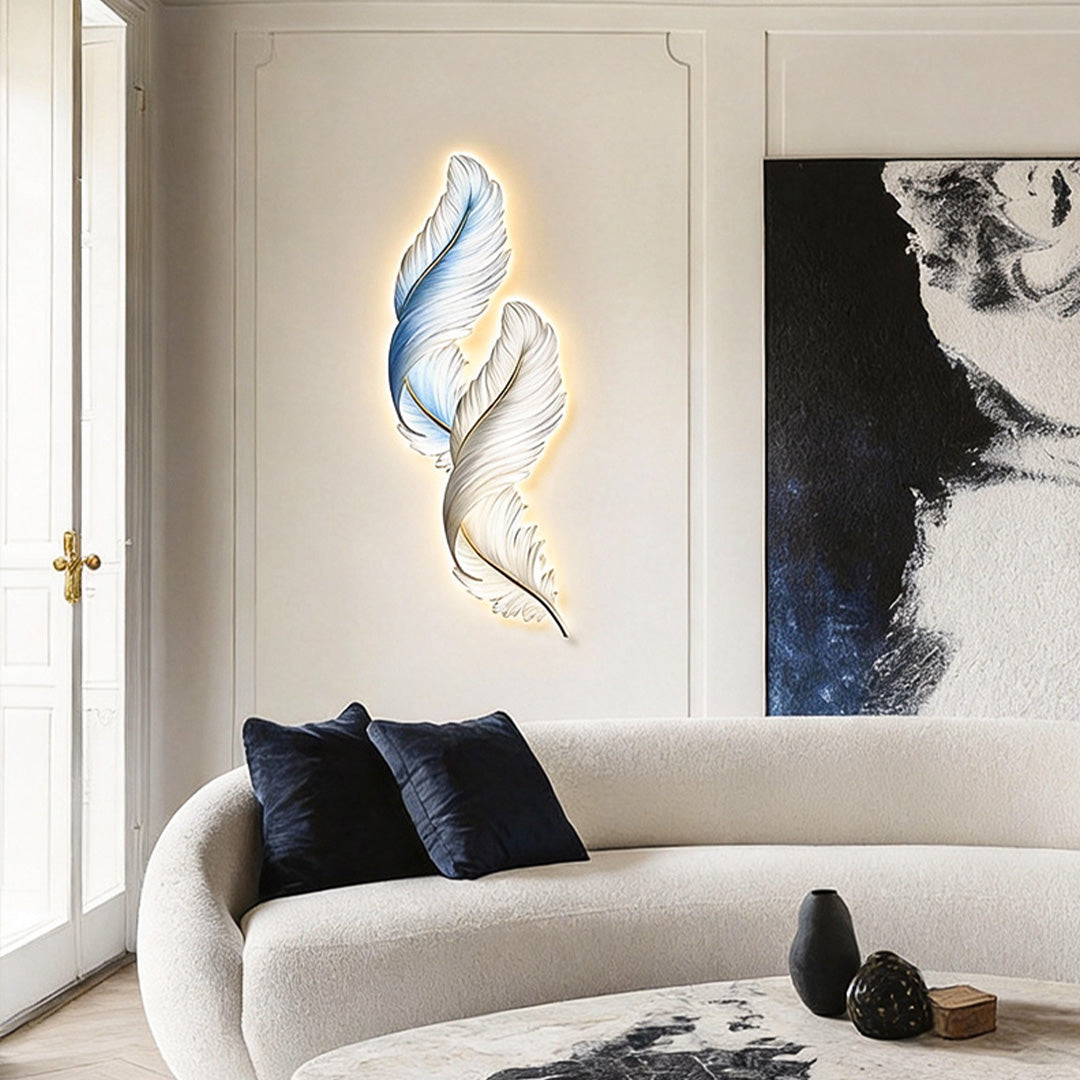 Feather Wall Decor Backlit Lamp with Remote Control
