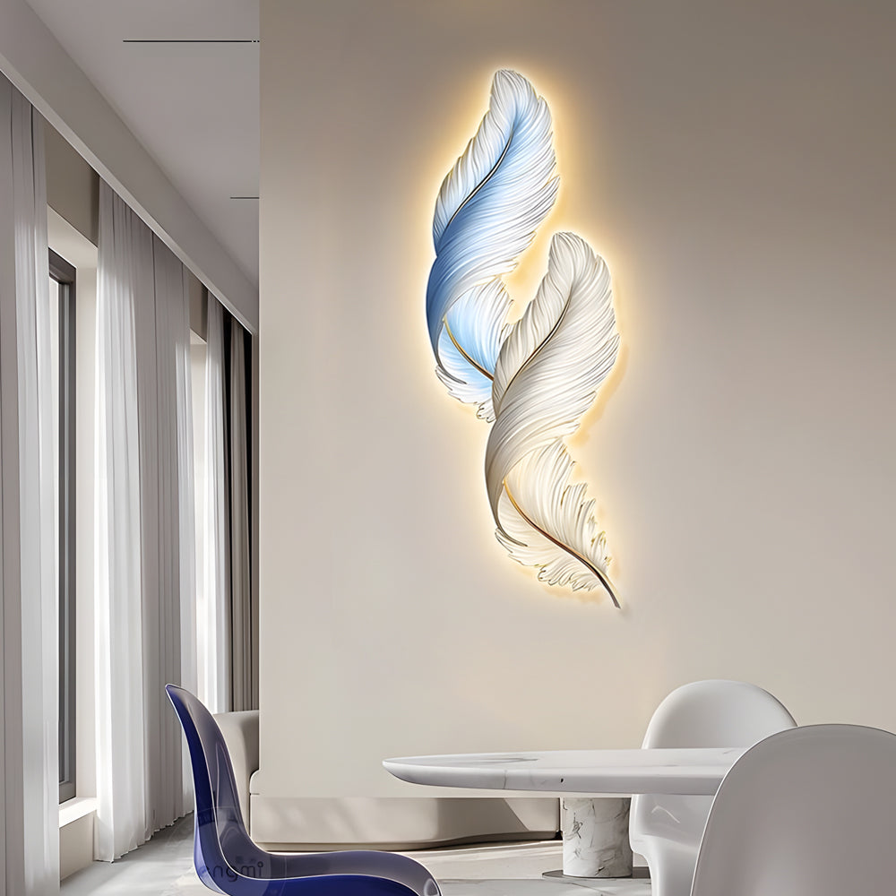 Feather Wall Decor Backlit Lamp with Remote Control