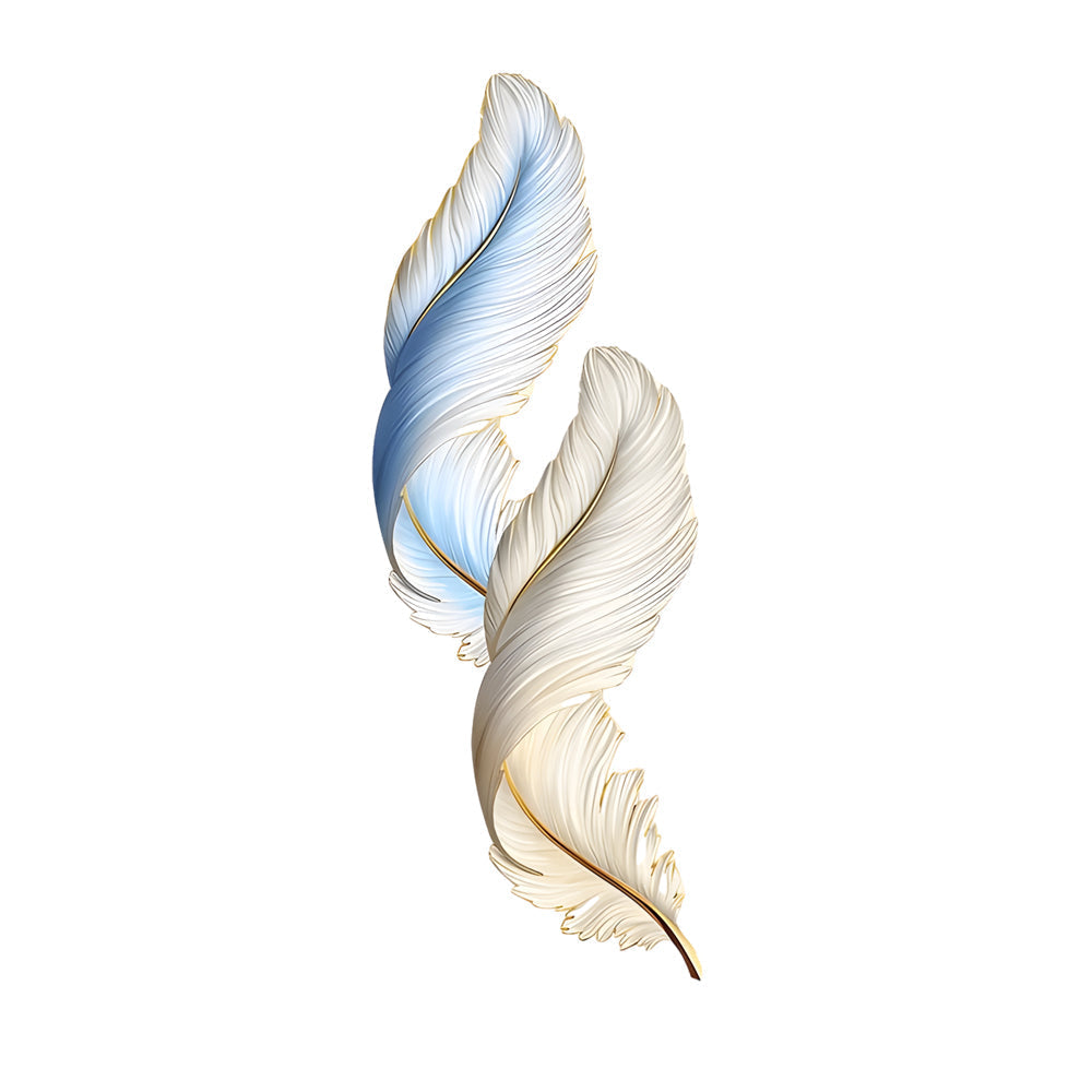 Feather Wall Decor Backlit Lamp with Remote Control