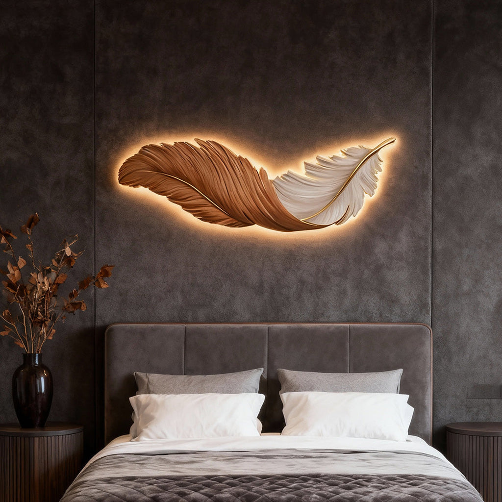 Feather Wall Lamp Modern Luxury LED Art Deco Design