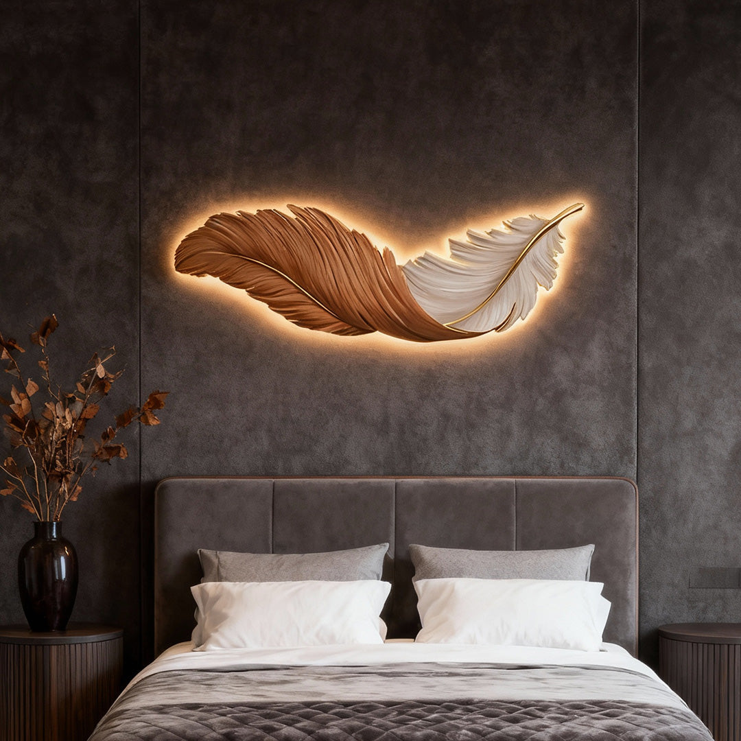 Feather Wall Lamp Modern Luxury LED Art Deco Design