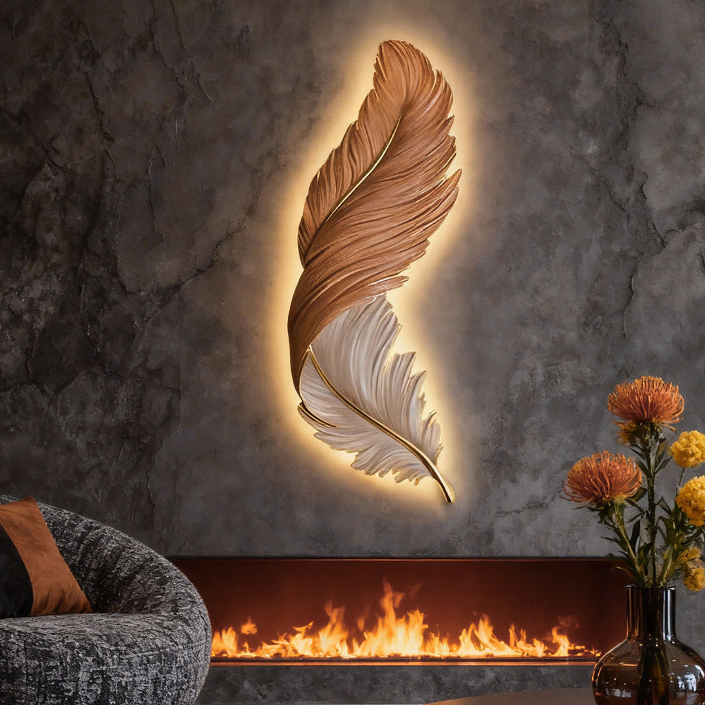 Feather Wall Lamp Modern Luxury LED Art Deco Design