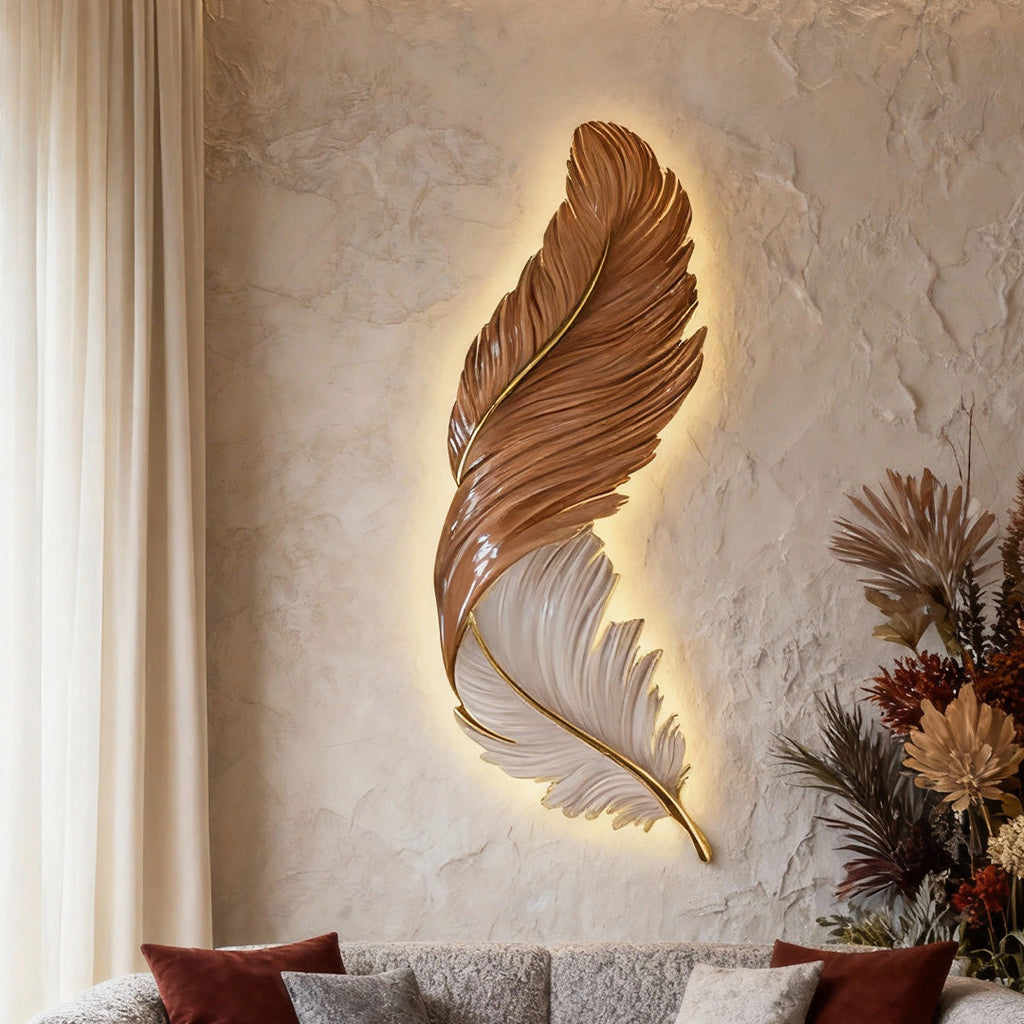 Feather Wall Lamp Modern Luxury LED Art Deco Design