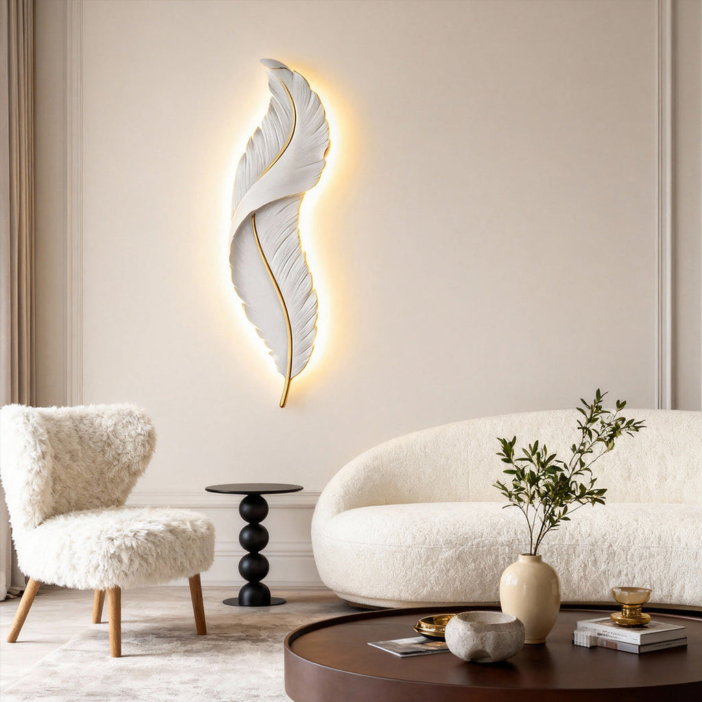 Feather Wall Light Modern Luxury LED Resin Corridor Lamp