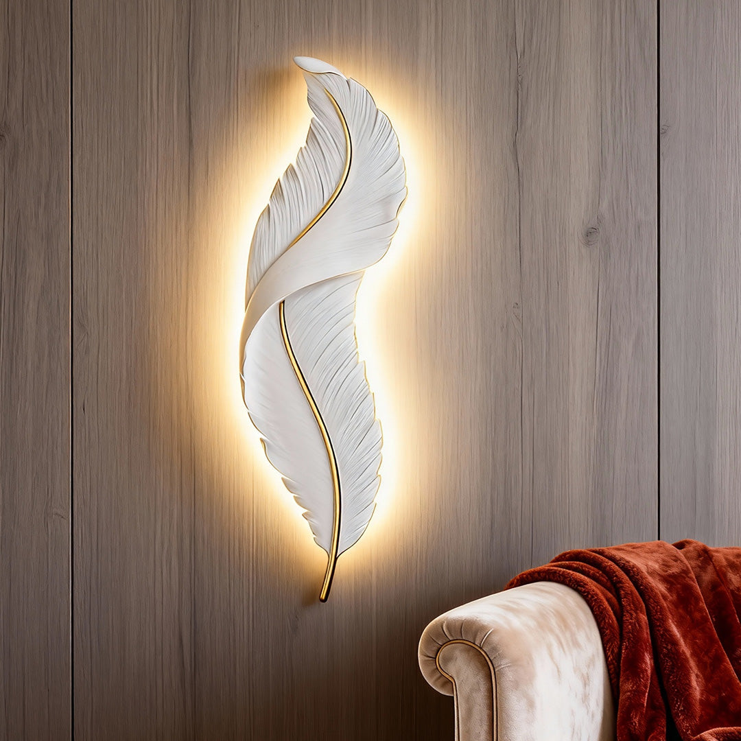 Feather Wall Light Modern Luxury LED Resin Corridor Lamp