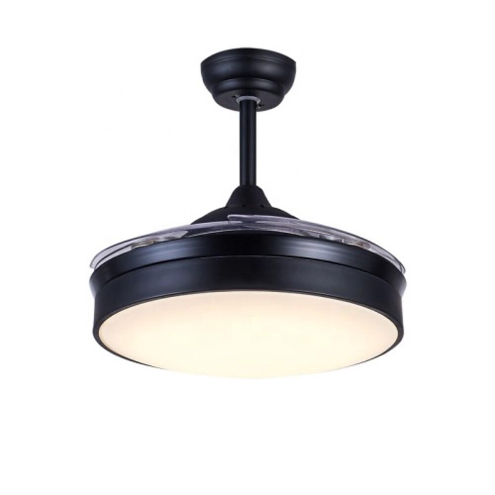 15/19-In Round LED Nordic Retractable Ceiling Fan with Lights
