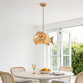 Fish Pendant Light - Farmhouse Bamboo Ceiling Lamp