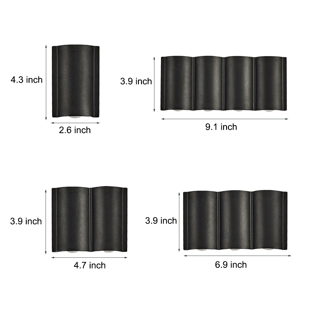 Modern Wave-Shaped Up and Down Outdoor LED Wall Light