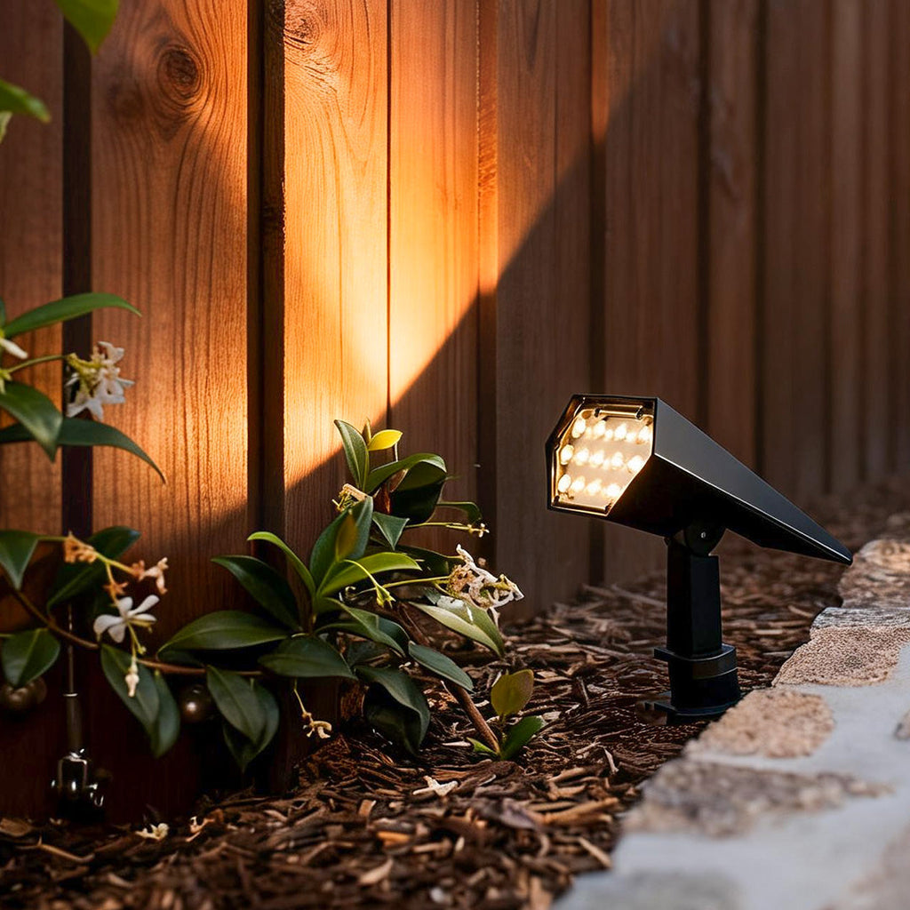 Adjustable Angle Solar Flood Spike Light - Outdoor Spotlight for Garden & Landscape
