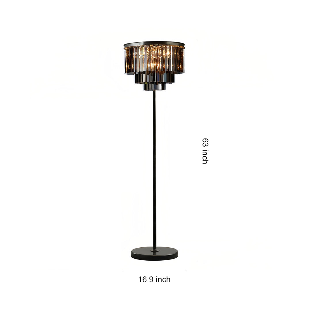 Floor Crystal Lamp - American Glamorous Decorative Standing Luxury Light