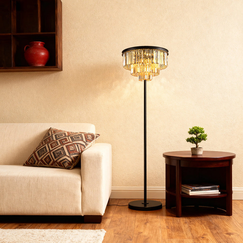 Floor Crystal Lamp - American Glamorous Decorative Standing Luxury Light