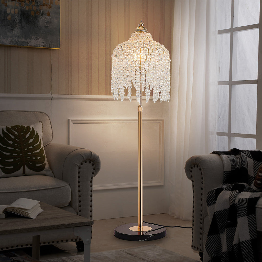Luxury Crystal LED Floor Lamp - Elegant Home Lighting, Modern Design, Adjustable Brightness, Dimmable Floor Light, Stylish Crystal Accents, Sophisticated Indoor Decor