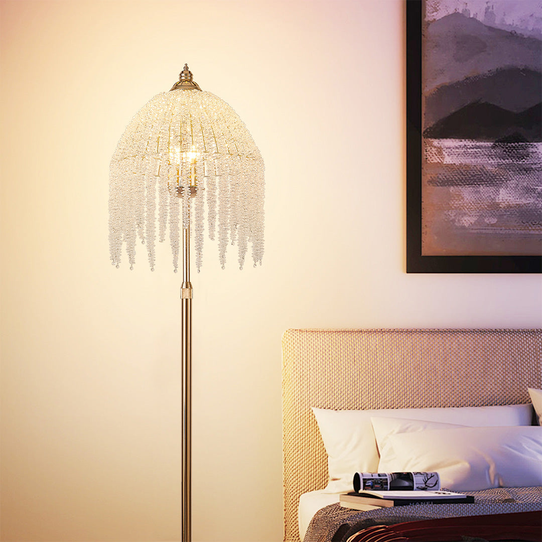 Luxury Crystal LED Floor Lamp - Elegant Home Lighting, Modern Design, Adjustable Brightness, Dimmable Floor Light, Stylish Crystal Accents, Sophisticated Indoor Decor
