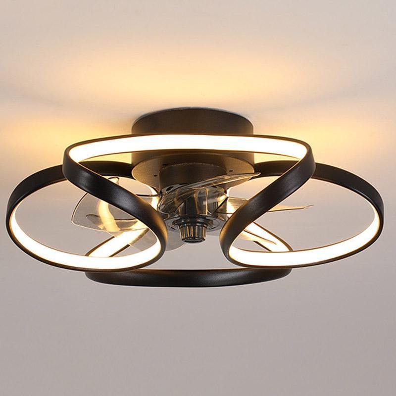 Flower Ceiling Fan with LED Recessed Light - Modern Home Lighting