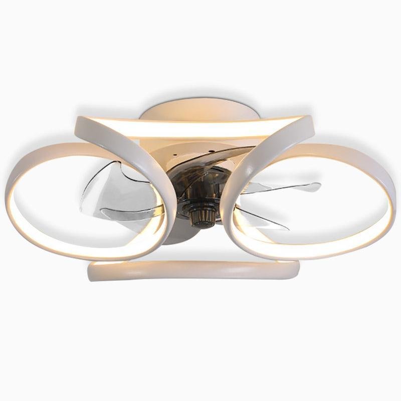 Flower Ceiling Fan with LED Recessed Light - Modern Home Lighting