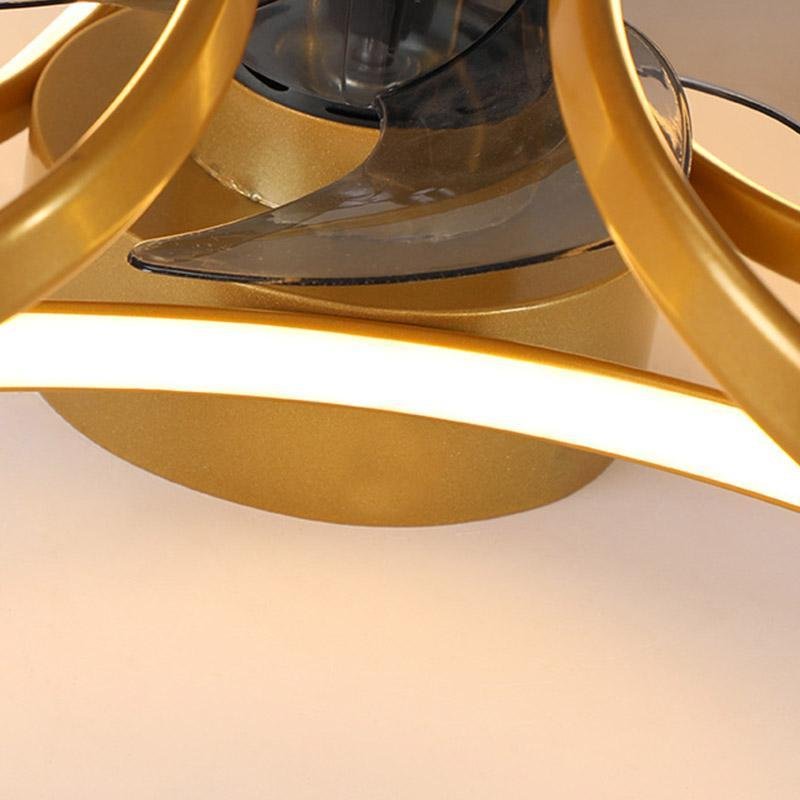 Flower Ceiling Fan with LED Recessed Light - Modern Home Lighting