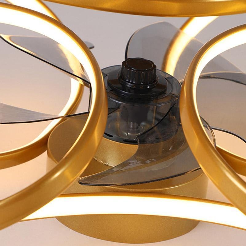 Flower Ceiling Fan with LED Recessed Light - Modern Home Lighting