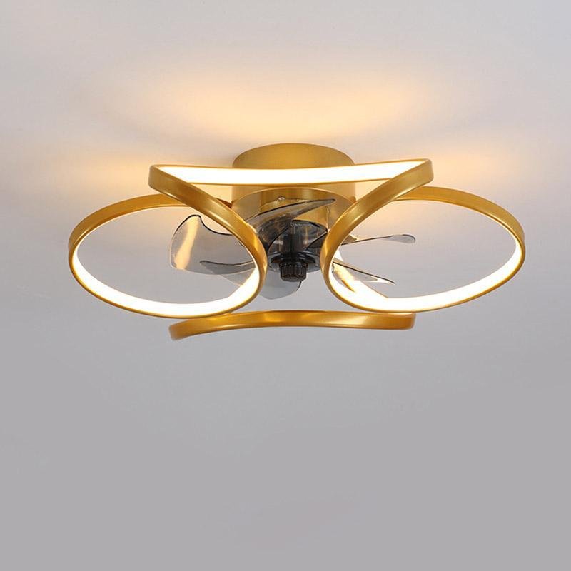 Flower Ceiling Fan with LED Recessed Light - Modern Home Lighting