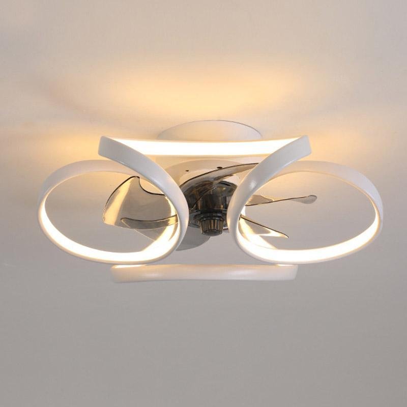Flower Ceiling Fan with LED Recessed Light - Modern Home Lighting