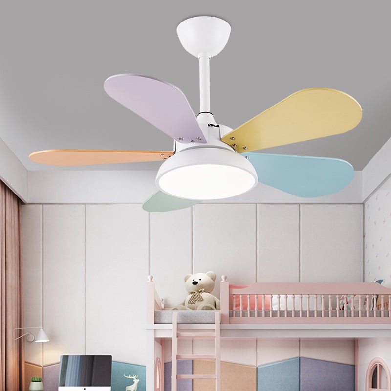 Colorful Kids Pendant Ceiling Fan with Light for Bedroom
