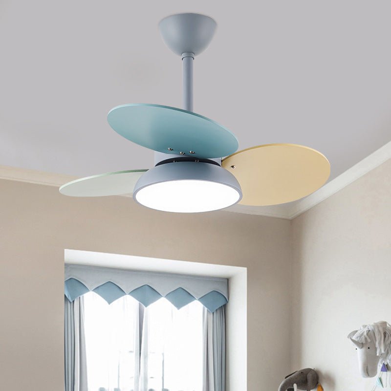 Colorful Kids Pendant Ceiling Fan with Light for Bedroom