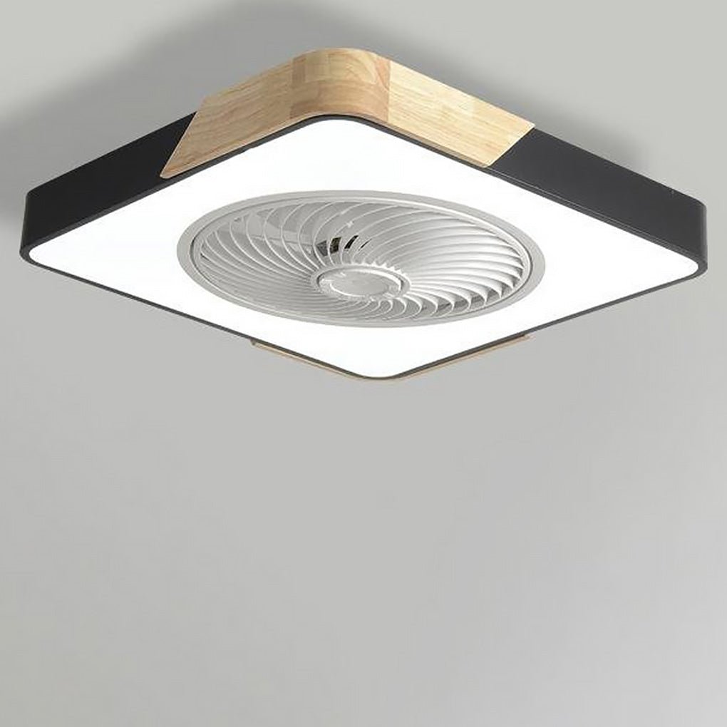 Flush Mount Ceiling Fan with Light Remote LED Bladeless Design