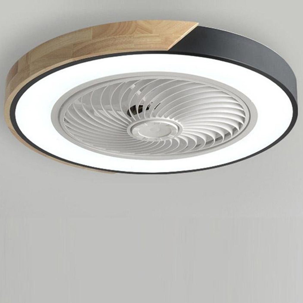 Flush Mount Ceiling Fan with Light Remote LED Bladeless Design