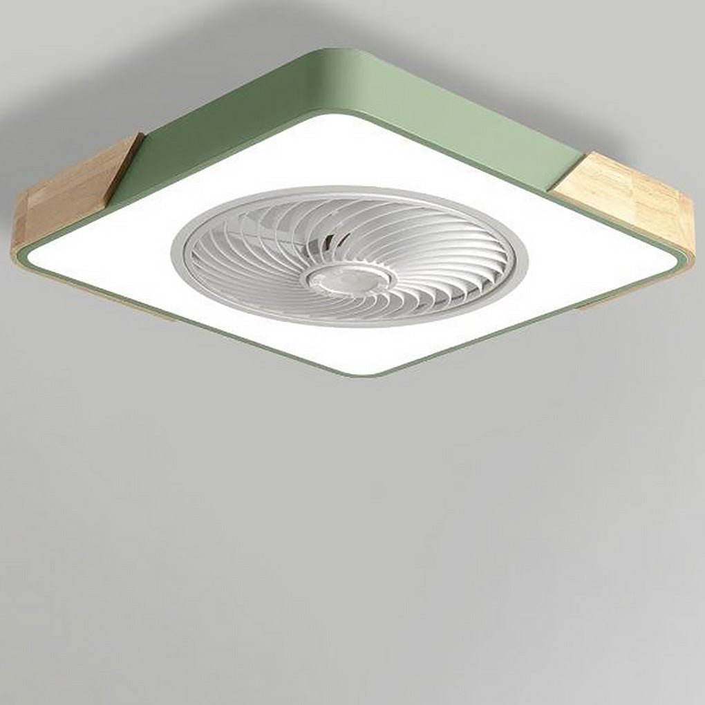 Flush Mount Ceiling Fan with Light Remote LED Bladeless Design