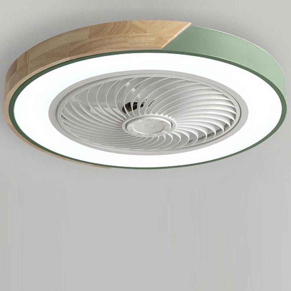 Flush Mount Ceiling Fan with Light Remote LED Bladeless Design