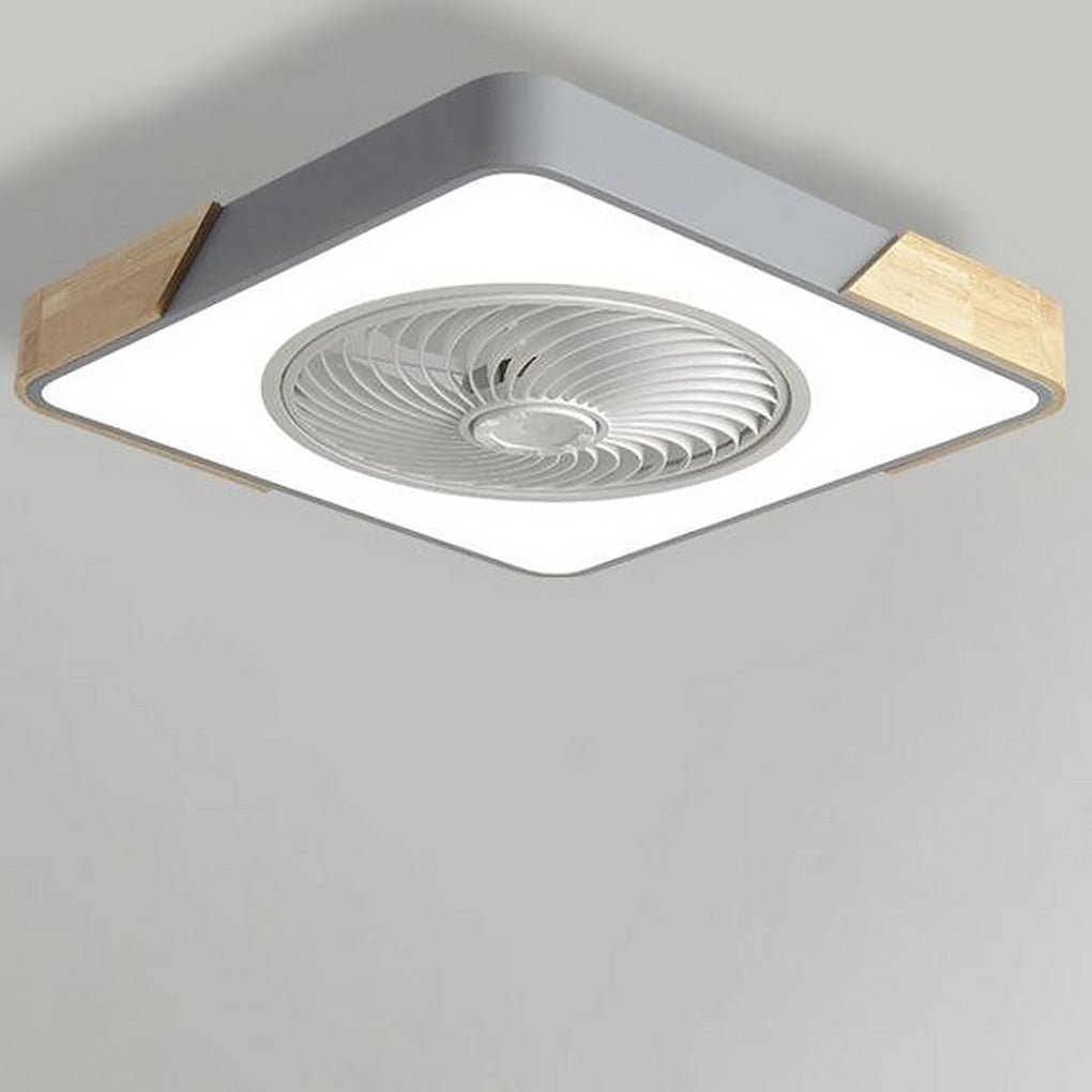 Flush Mount Ceiling Fan with Light Remote LED Bladeless Design