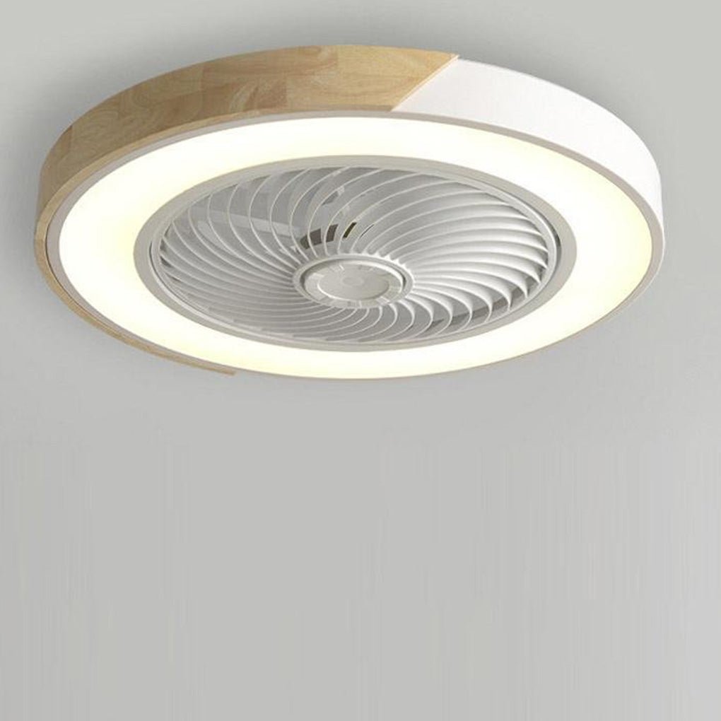 Flush Mount Ceiling Fan with Light Remote LED Bladeless Design
