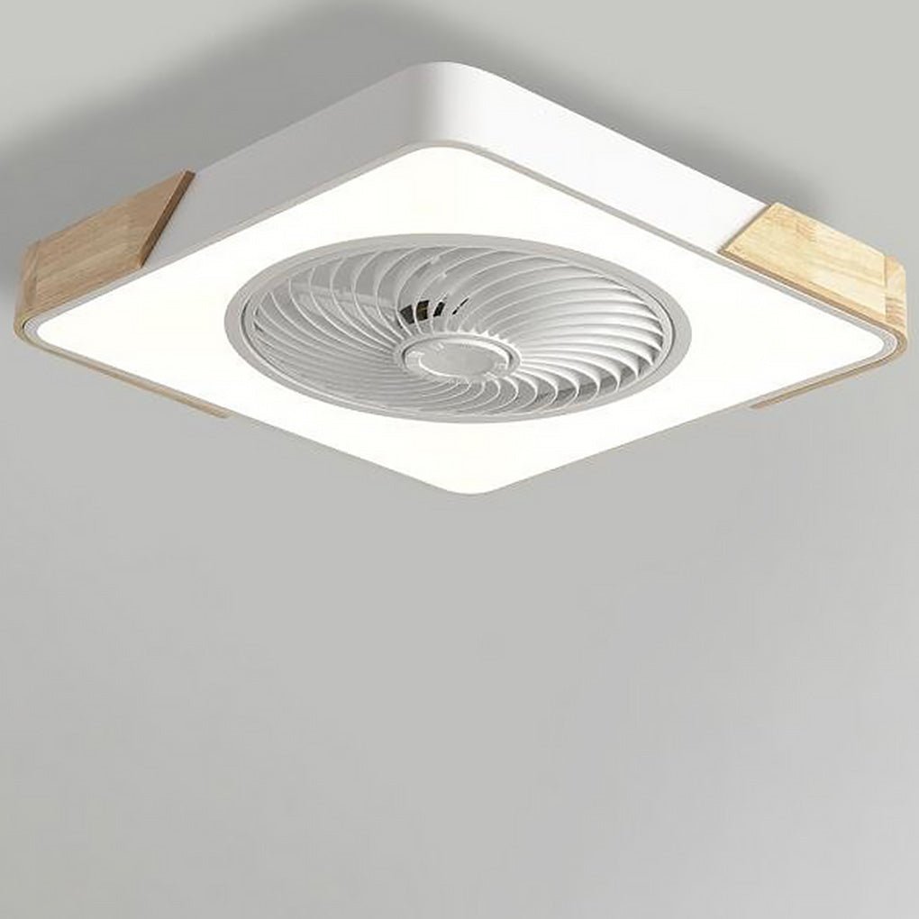 Flush Mount Ceiling Fan with Light Remote LED Bladeless Design