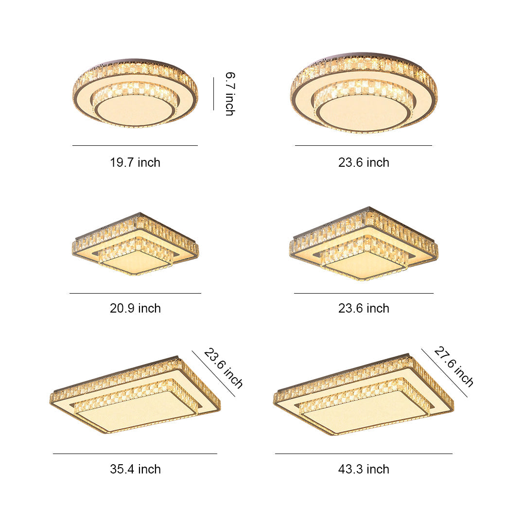 Flush Mount LED Crystal Ceiling Light - Modern Minimalist Luxury Lamp