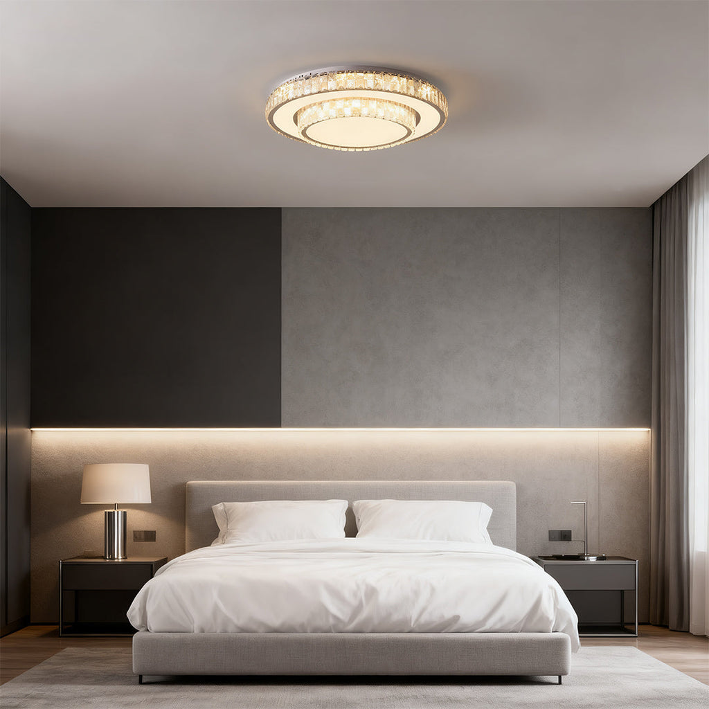 Flush Mount LED Crystal Ceiling Light - Modern Minimalist Luxury Lamp