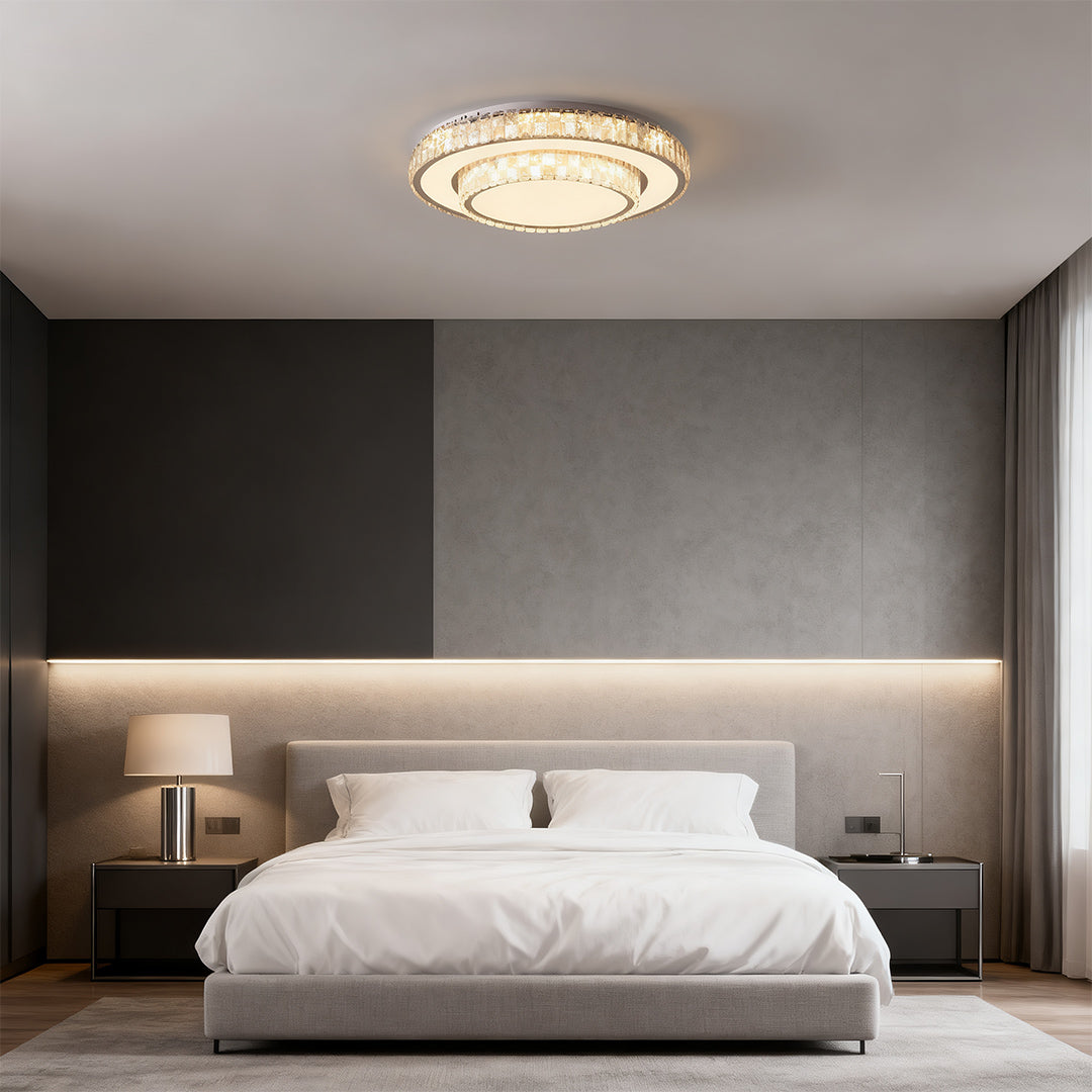 Flush Mount LED Crystal Ceiling Light - Modern Minimalist Luxury Lamp