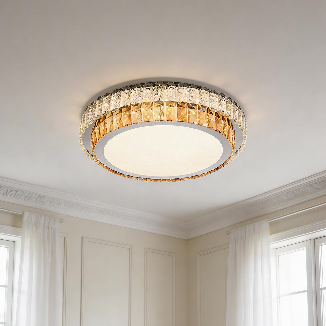 Modern Luxury Crystal LED Flush Mount Ceiling Light