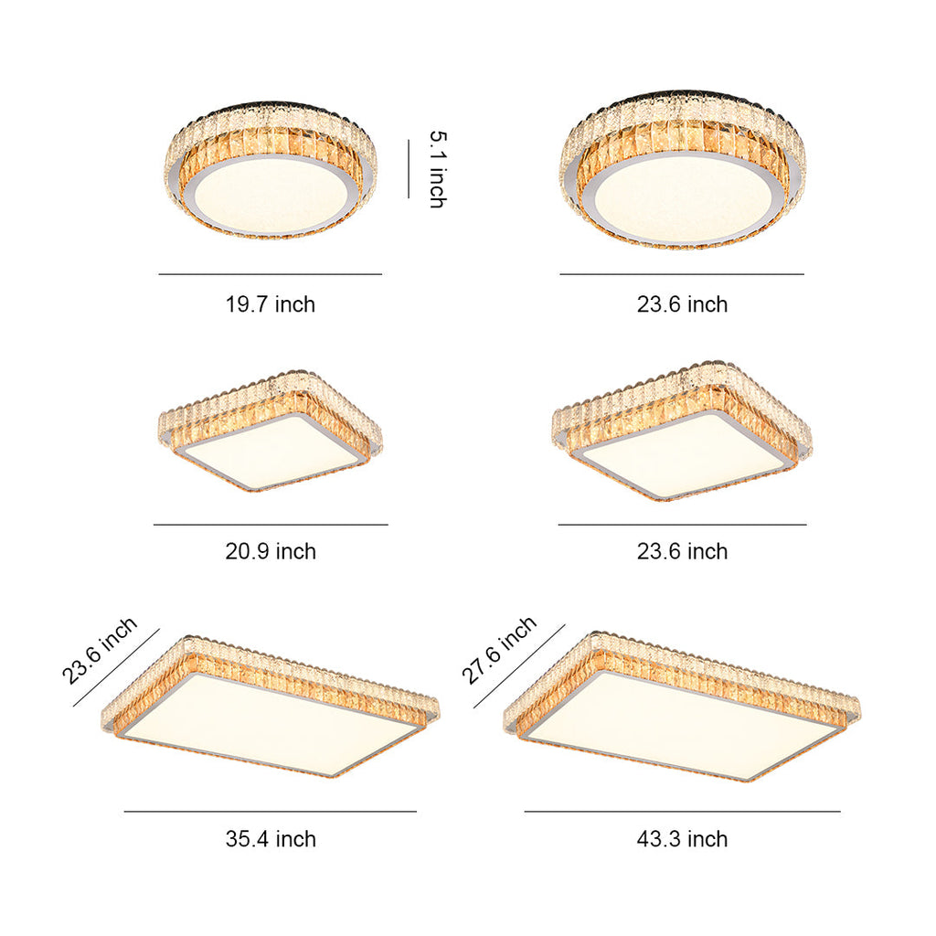 Modern Luxury Crystal LED Flush Mount Ceiling Light