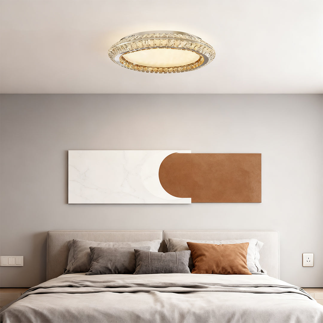 Flush Mount Crystal Ceiling Light Luxury Eye-Protecting Lamp