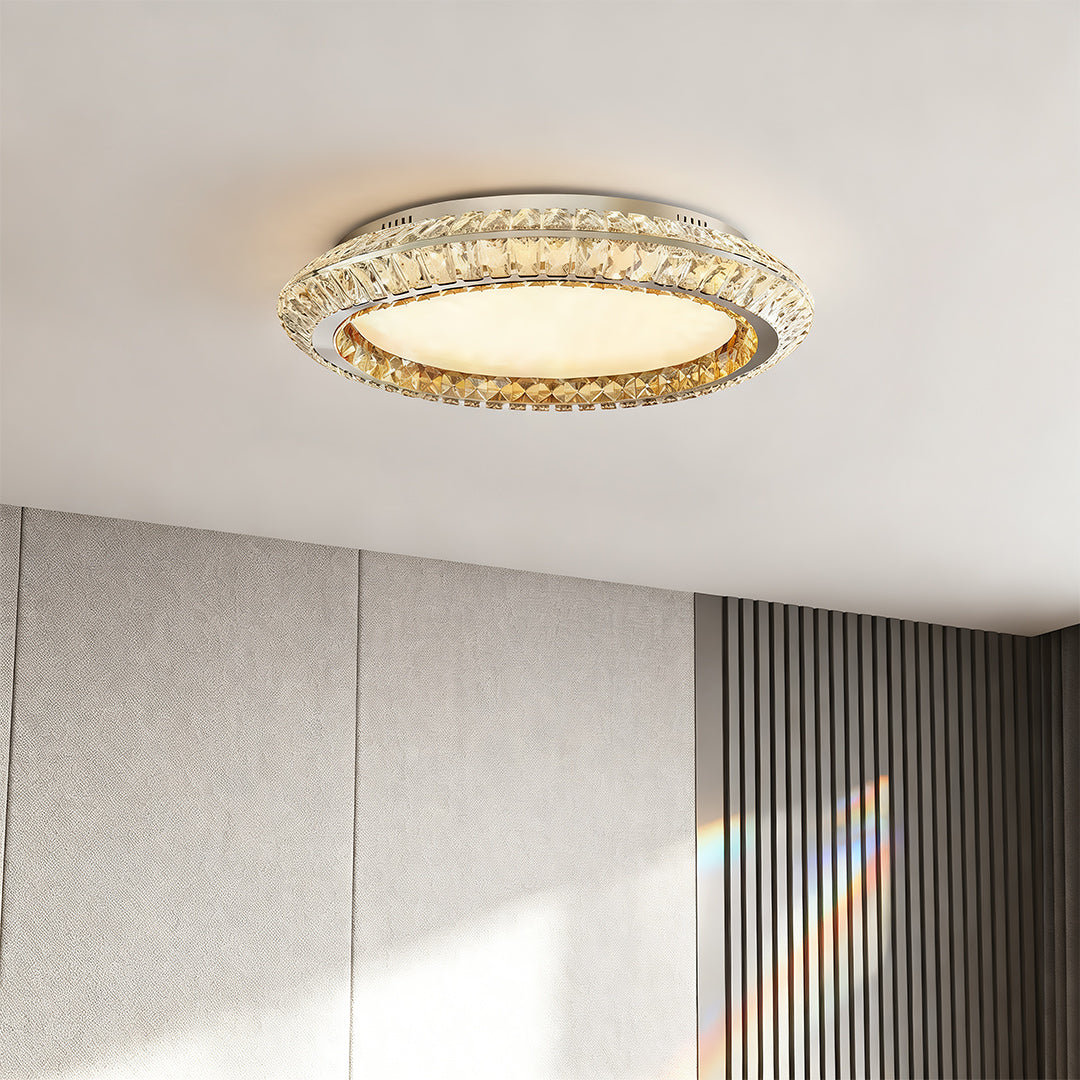 Flush Mount Crystal Ceiling Light Luxury Eye-Protecting Lamp