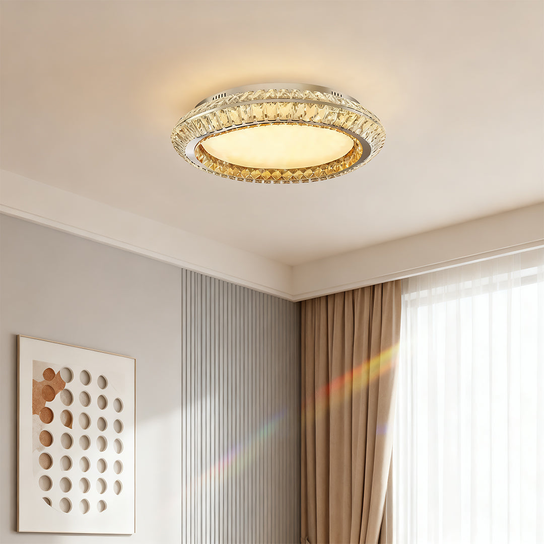 Flush Mount Crystal Ceiling Light Luxury Eye-Protecting Lamp