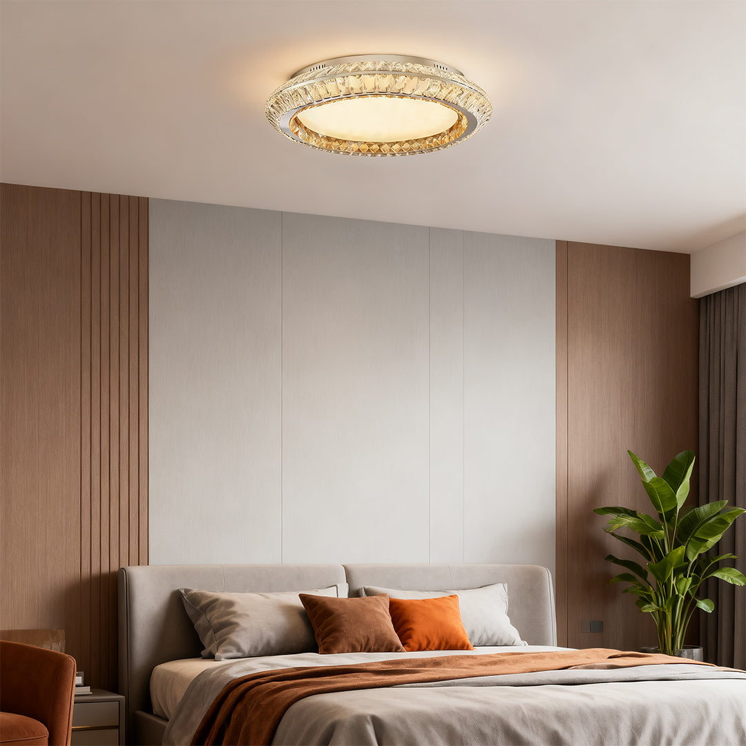 Flush Mount Crystal Ceiling Light Luxury Eye-Protecting Lamp