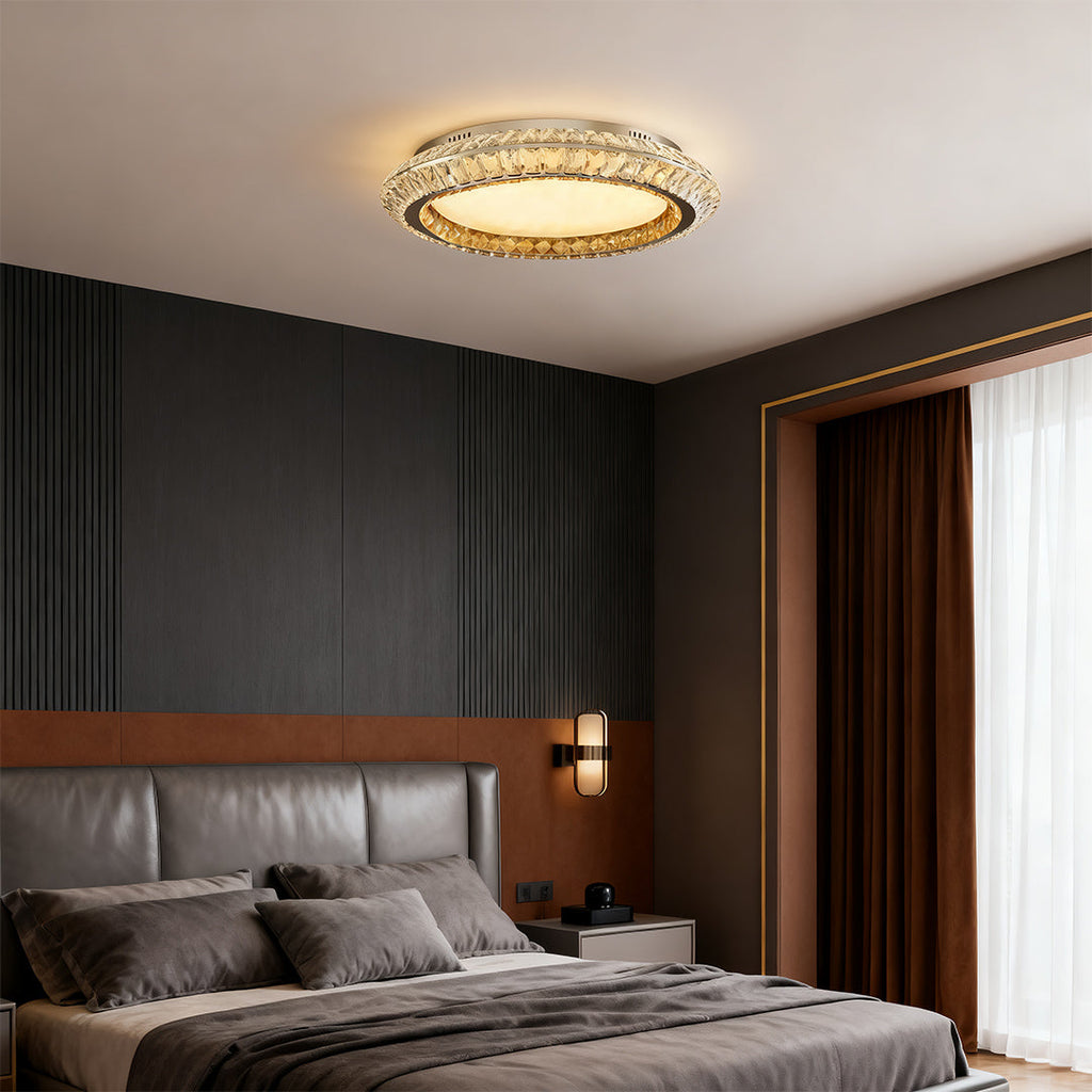 Flush Mount Crystal Ceiling Light Luxury Eye-Protecting Lamp