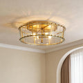 Flush Mount Gold Round Glass Light - Contemporary Luxury Lighting