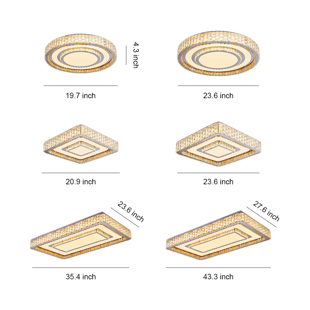 Modern Luxury Crystal Flush Mount LED Light Fixture