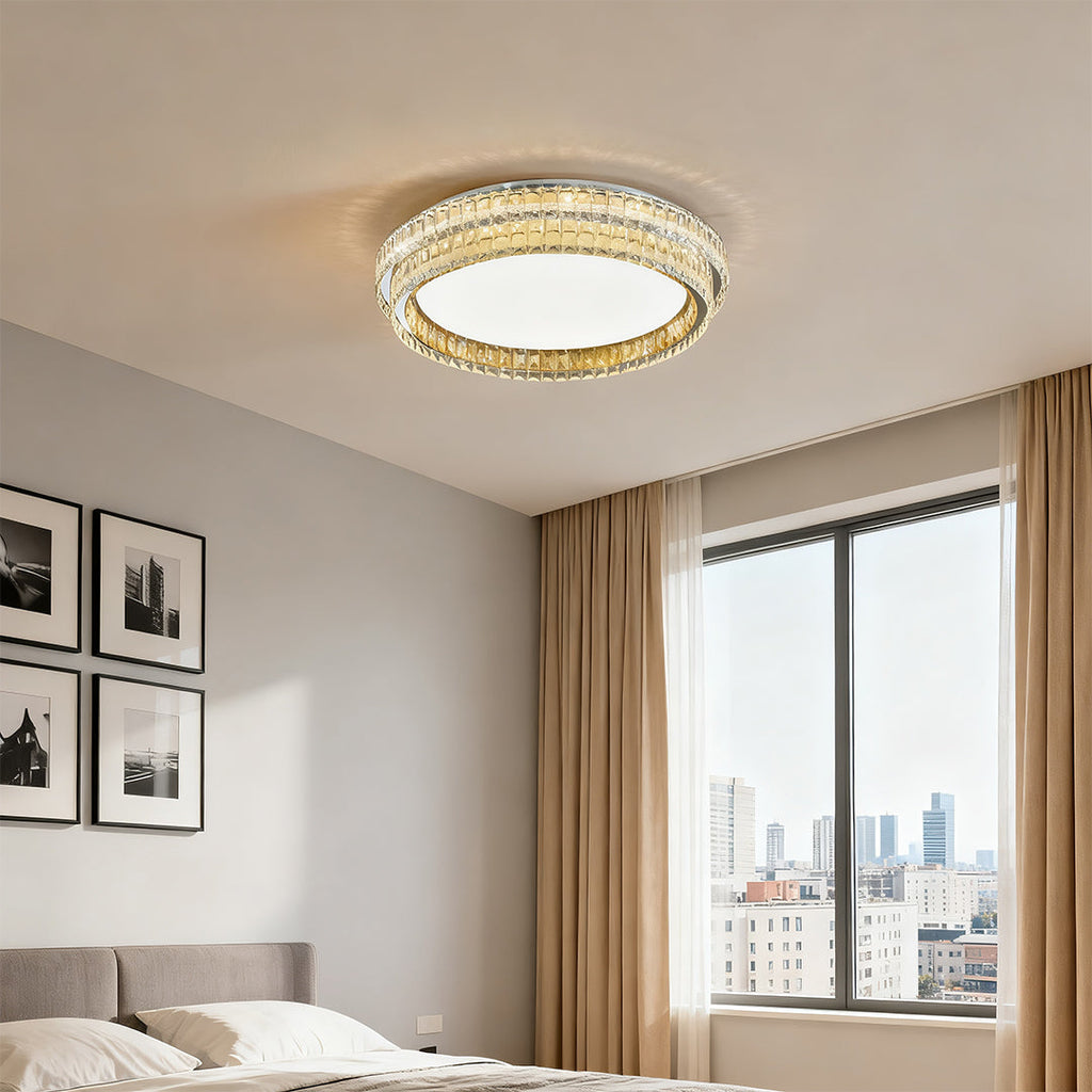 Modern Luxury Flush Mount Crystal Light Fixture