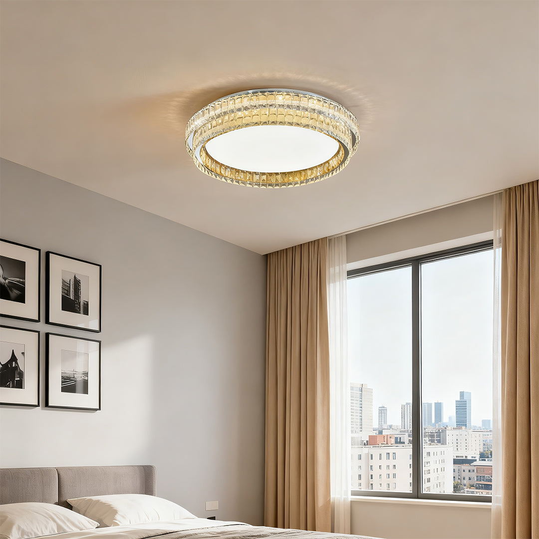 Modern Luxury Flush Mount Crystal Light Fixture