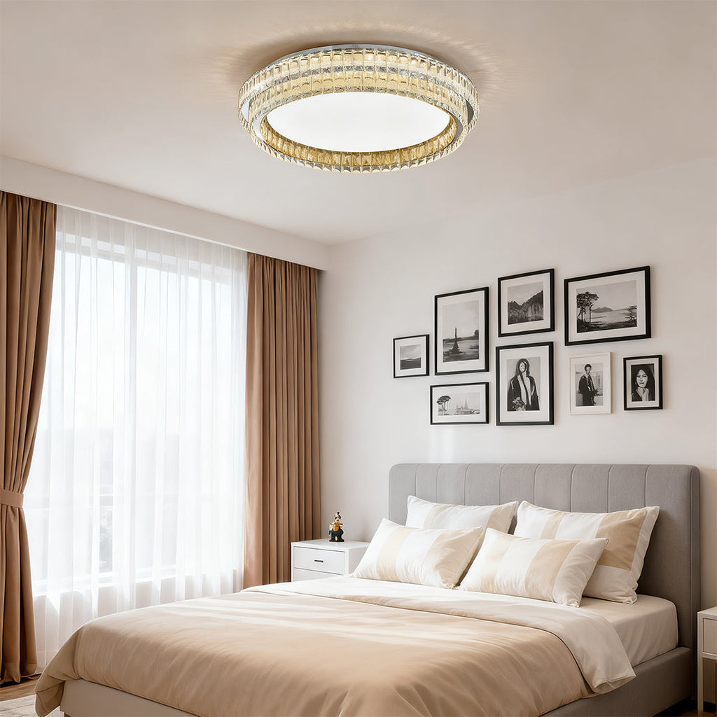 Modern Luxury Flush Mount Crystal Light Fixture
