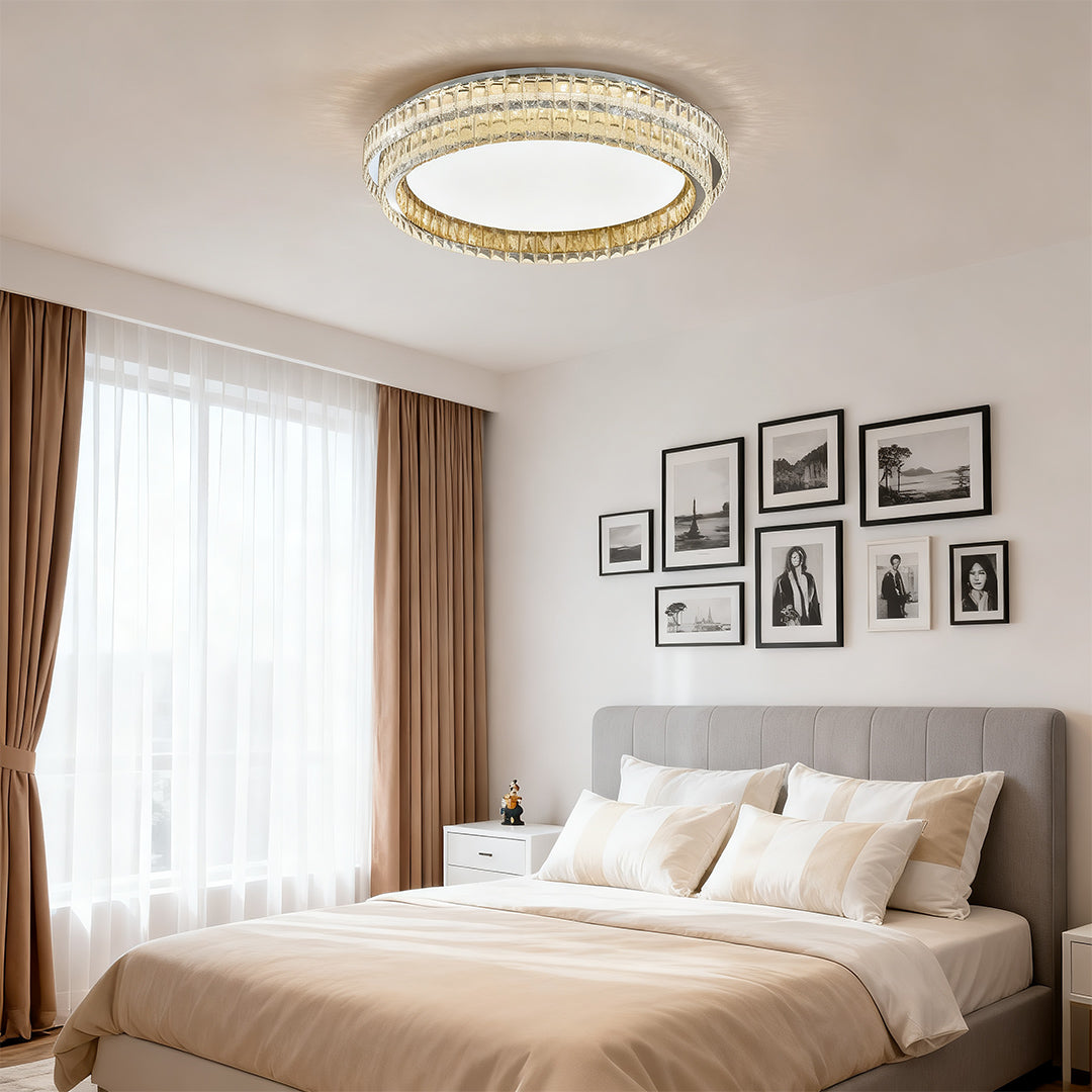 Modern Luxury Flush Mount Crystal Light Fixture