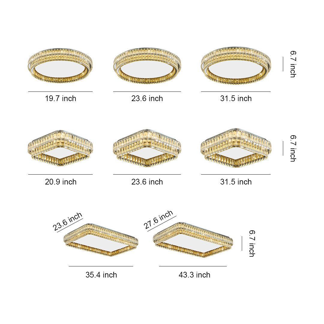 Modern Luxury Flush Mount Crystal Light Fixture