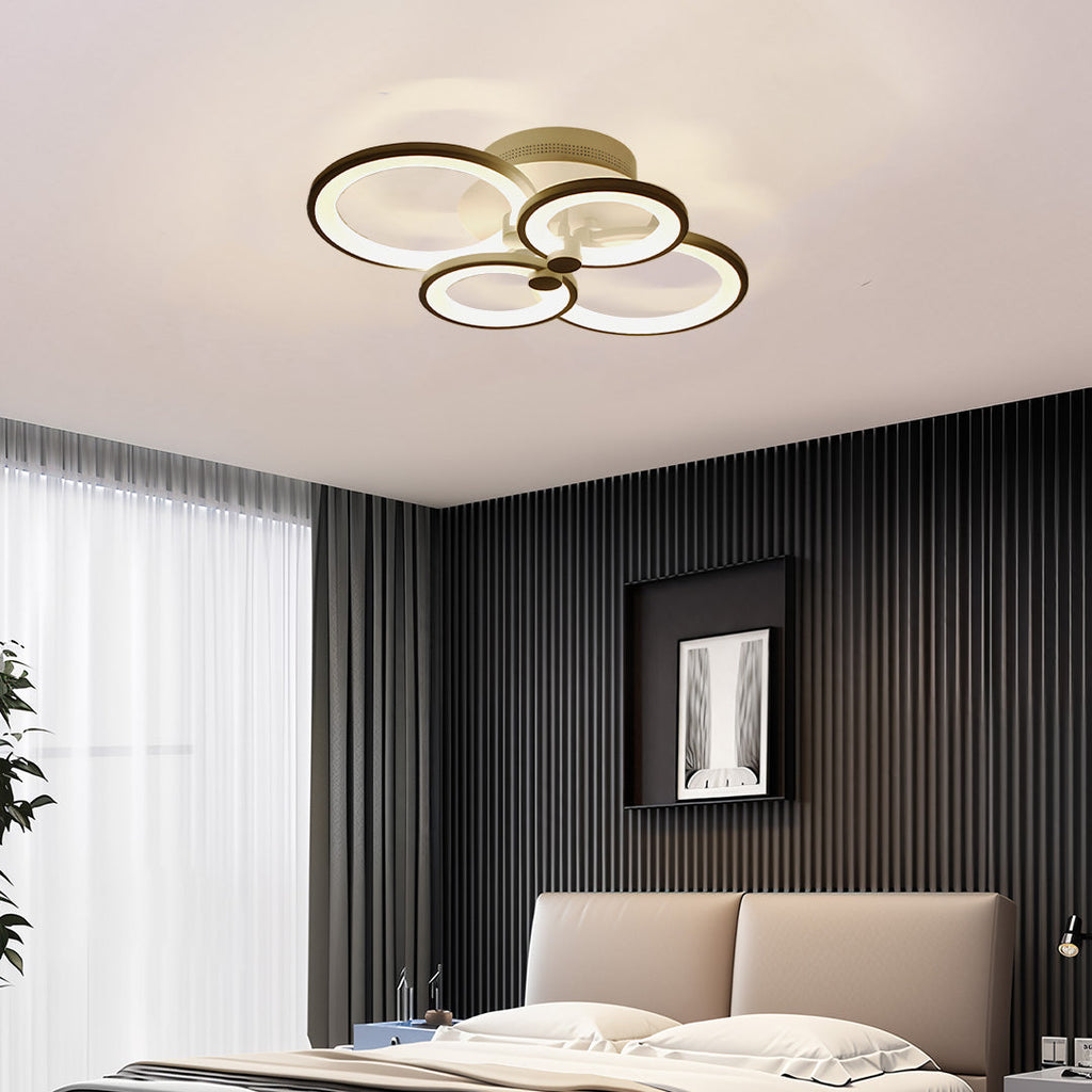 Elegant Overlapping Rings Ceiling Light - Unique Multi Ring LED Lamp